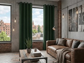 Sötétítő függöny DUNES VELVET 140x250 cm, sötétzöld Felfüggesztés: Fém gyűrűk