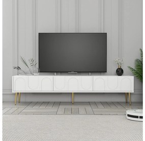 TV asztal/szekrény Bipemu 3 (fehér + arany). Akció -23%. 1095682