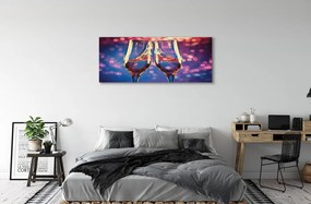 Canvas képek Színes háttér pezsgős üvegek 140x70 cm
