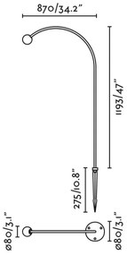 FARO 75562 - LED Kültéri lámpa CUCA LED/3W/24V 119,3 cm IP65 antracit