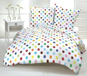 Rainbow dots pamut ágyneműhuzat TiaHome - 1x Párna 90x70cm, 1x Paplan 140x200cm