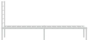 fehér fém ágykeret fejtámlával 80x200 cm