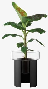 LSA International Terrazza virágcserép, h 45 cm, Ø37 cm, átlátszó/fekete - LSA nemzetközi