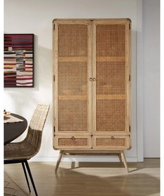 Natúr színű mindifa ruhásszekrény 90x175 cm Nalu – Kave Home