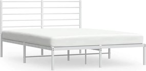 vidaXL fehér fém ágykeret fejtámlával 135 x 190 cm