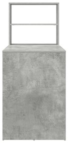 vidaXL Asztal tárolóval Beton Szürke 113x54x120 cm Szerelt fa
