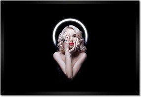 Poszterek keretben 60x40 Szőke nő portré Száj