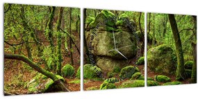 Egy varázslatos erdő képe (órával) (90x30 cm)