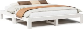 vidaXL fehér tömör fenyőfa ágy matrac nélkül 180 x 200 cm