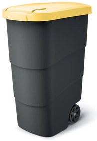 Prosperplast Wheeler 90 l szemetes kuka antracit sárga fedéllel