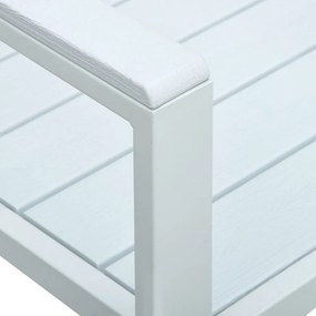 fehér fautánzatú HDPE kerti pad 120 cm
