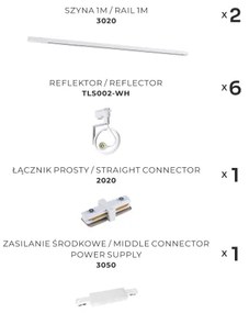 Zuma Line 3054 - Spotlámpa sínrendszerrel MASTER 6xGU10/10W/230V fehér