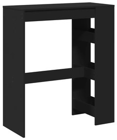 fekete szerelt fa tárolórekeszes bárasztal 90 x 40 x 103,5 cm