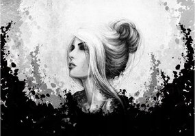 Fotótapéta Női portré absztrakt melankólia fehér haj 200x140 +ragasztó