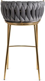 Elegáns Bárszék Szürke Bársony Kárpittal. FLORES 2