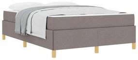 Boxrugós ágy matracmal Taupe és fehér 160 x 200 cm szövet