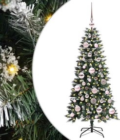 vidaXL Mű karácsonyfa 150 LED-del Zöld 120 cm PVC és Műanyag és Acél