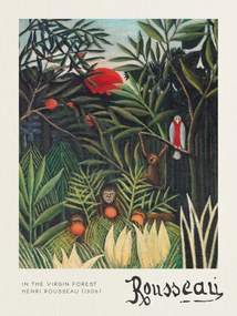 Festmény reprodukció Monkeys & Parrot (In the Virgin Forest) - Henri Rousseau, (30 x 40 cm)