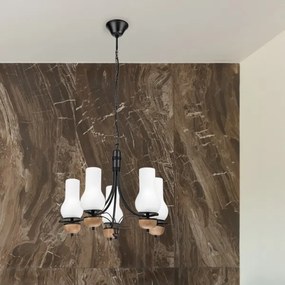 Brilagi - LED Csillár láncon COTTAGE 5xE14/40W/230V bükkfa/fehér