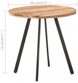 tömör akácfa étkezőasztal 80 cm