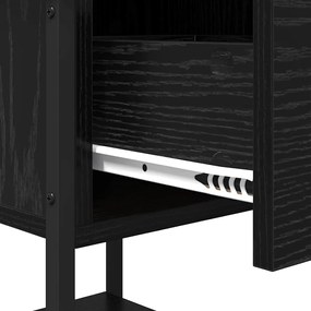 vidaXL Éjjeli asztal fiókkal Fekete tölgy 34 x 35,5 x 45 cm Faanyag