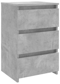 Betonszürke szerelt fa éjjeliszekrény 40 x 35 x 62,5 cm