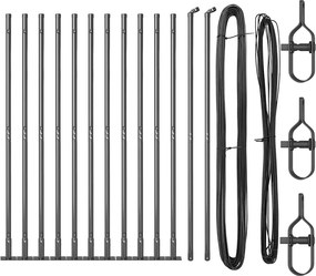 vidaXL Kerítésoszlop 13 pcs Szürke Acél