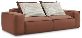 Sötétbarna bőrutánzat kanapé 260 cm Boheme – Bobochic Paris