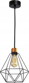 Csillár Mennyezeti Függőlámpa Drót Fekete