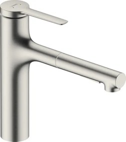 Mosogató csaptelep Hansgrohe Zesis M33 kihúzható zuhannyal, 2 áram rozsdamentes acél 74823800