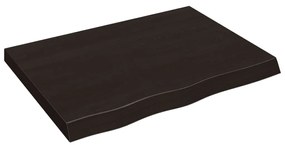 sötétbarna kezelt tömör tölgyfa fali polc 80x60x(2-6) cm