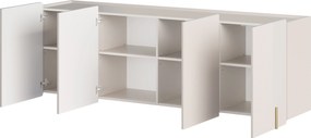 Malmi függesztett négyajtós komód 200 cm - kasmír / arany