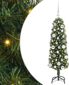 vidaXL Mű karácsonyfa 150 LED-del Zöld 120 cm PVC, acél és műanyag