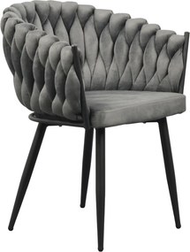 Étkezőszék, sötétszürke Velvet szövet/fekete, BLER