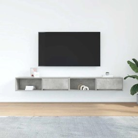 2 db betonszürke szerelt fa TV-szekrény 100x31x25,5cm