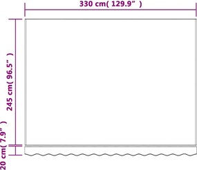 Többszínű csíkos pótszövet napellenzőhöz 3,5 x 2,5 m