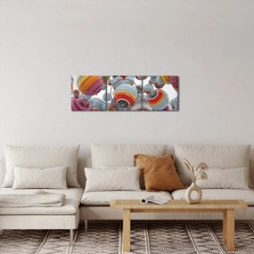 Festett gömbök képe (órával) (90x30 cm)