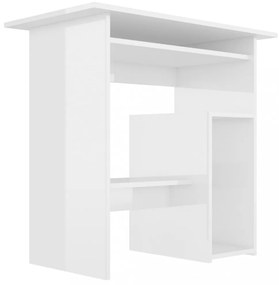 magasfényű fehér szerelt fa íróasztal 80 x 45 x 74 cm