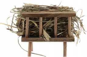 Jászolvályú Szénával Betlehem dekorációhoz- 5,5cm magas hossza 6cm