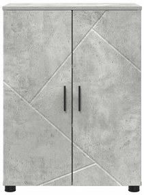 Fürdőszoba Székény ajtóval Beton szürke 60 x 35 x 80 cm Faanyag