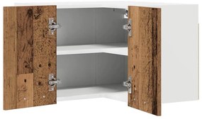 Függő szekrény Riga Régi fa és fehér 57 x 57 x 40 cm Faanyag