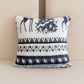 Mikroplüss párnahuzat WINTER DEER 45x45 cm, szürke