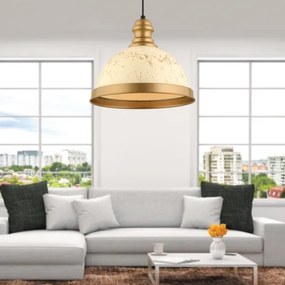 Zsinóros függeszték MONZA 1xE27/40W/230V, átm. 29 cm, krémszínű/bronzszínű