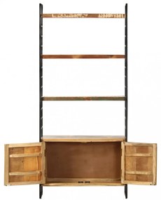 4 szintes tömör újrahasznosított fa könyvespolc 80x30x180 cm