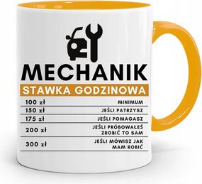 Sárga Bögre Ajándék Mechanika Óradíj fényképes nyomtatással