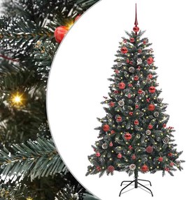 vidaXL Mű karácsonyfa 150 LED-del Zöld 150 cm PVC és Műanyag és Acél