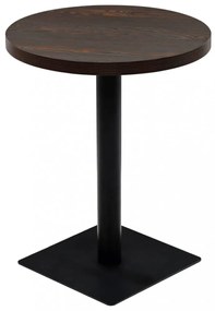 kerek, sötét hamuszínű MDF/acél bisztró asztal 60 x 75 cm