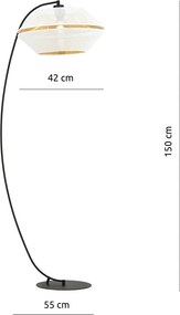 Emibig modern állólámpa malia fehér fekete arany emi1184/lp