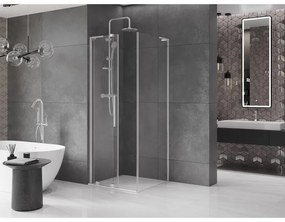 Mexen Velar L, zuhanykabin tolóajtóval 90 x 90 cm, 8mm átlátszó üveg, króm, 871-090-090-03-01