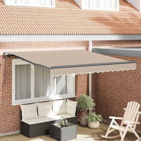 Behúzható napellenző Bézs 300 x 250 cm Poliészter és acél